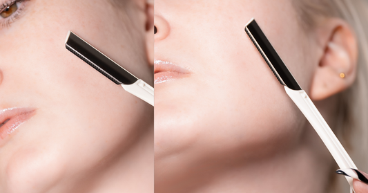 How to use a dermaplaning tool at home - tutorial image