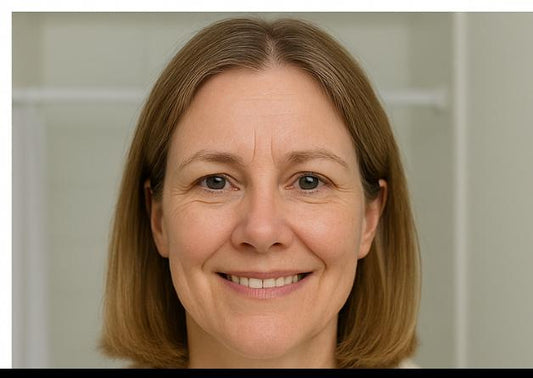 Smiling woman with smooth skin, representing post-dermaplaning confidence