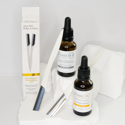 Shape & Shave™ Smooth, Bright & Hydrate Set | Dermaplaning Tool